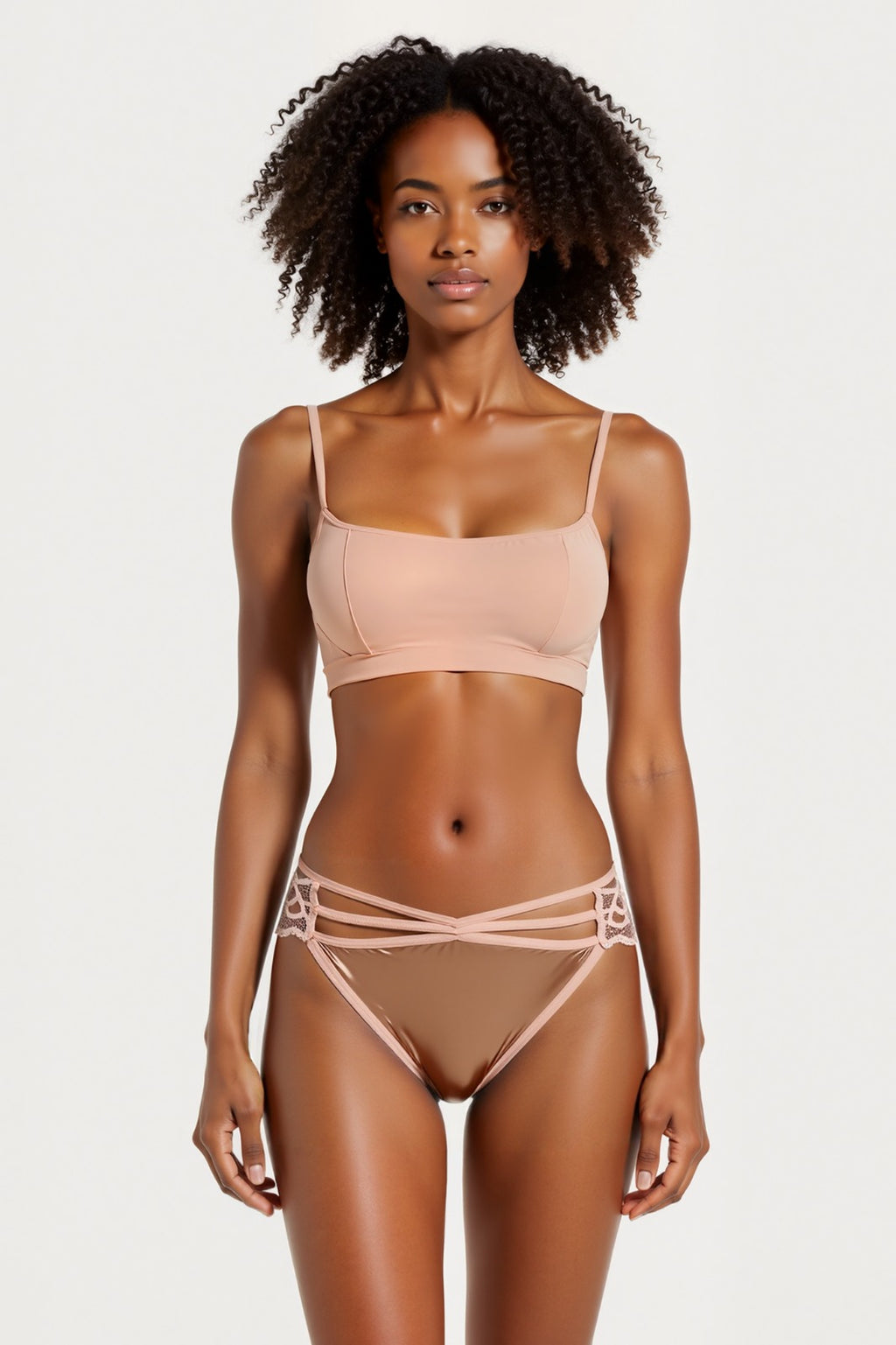 Braga con encaje y cintas frontales elásticas